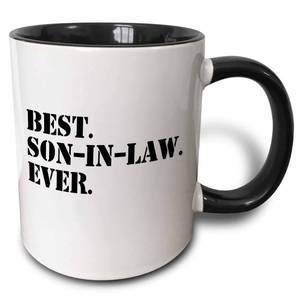 lot 10348 image: 3dRose Best Son in Law Ever - fun inlaw gifts - family and relative gifts 11oz Two-Tone Black Mug