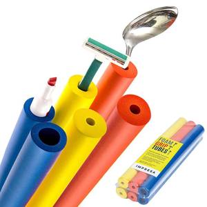 lot 10356 image: Impresa Foam Grip Tubing - Customizable Multi-Color, BlueRedYellow 6-Count Slip-Resistant Grip Tubes for Built-Up Handles - Adaptive Equipment and Adaptive Silverware for Stroke Patients
