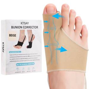 lot 10387 image: KTSAY 2PCS Bunion Corrector for Women and Men, Big Toe Straightener with Splint and Pads, Comfortable and Breathable for DayNight Support, Hallux Valgus Pain Relief Non-Slip Socks (1, Beige)