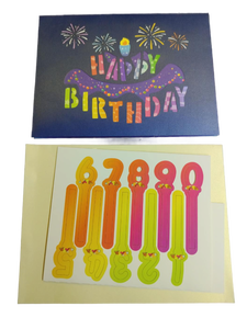 lot 10393 image: Birthday Card with Colorful Number Candles Set