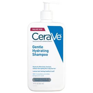 lot 10415 image: CeraVe Gentle Hydrating Shampoo, With Ceramides, Niacinamide and Hyaluronic Acid For Soft, Healthy Looking Hair and Scalp, Sulfate Free and Color Safe Shampoo, For All Hair Types, 19 Oz