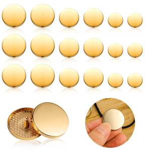 lot 10416 image: Ouligay 18pcs Gold Buttons for Blazer Flat Metal Button for Clothes Small Large Gold Coat Buttons Round Shaped Vintage Golden Sewing Button for Suit Coat Shirt Jackets Craft 15mm 20mm 25mm
