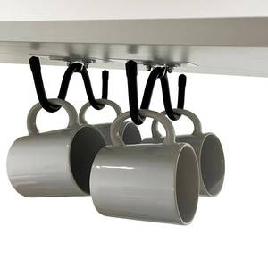 lot 10439 image: Pmsanzay Mug Cup Holder Under Cabinet Organizer - 2 Pack Self-Adhesive Cup Hooks Coffee Mug Holder,Mug Cup Storage Hanger,Coffee Bar Accessories for Kitchen, Pantry, Cabinet - No Drilling