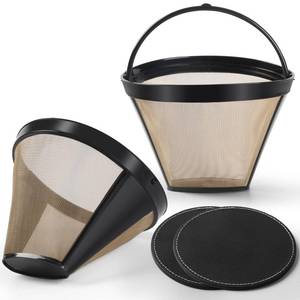 lot 10444 image: BIMYJ Reusable Coffee Filters 4 for Permanent Filter for Ninja Coffee Maker for Cuisinart Filter Basket Replacement (2 Coffee Filters and 2 Coffee Coasters)
