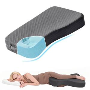 lot 10452 image: Knee Pillow for Side Sleepers, 100percent Memory Foam Filling Leg Pillow for Side Sleeping, 4 Height Leg Pillow for Relieving Leg, Back, and Knee Pain Breathable and Pressure-Relieving Support - 18inx30inx4inin