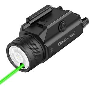 lot 10460 image: TOUGHSOUL 1200 Lumens Picatinny Rail Mount Pistol Light Green Laser Combo, White LED Flashlight with Green Beam Powered by Built in Rechargeable Battery