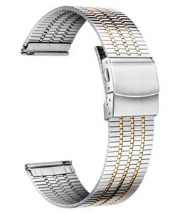 lot 10466 image: BINLUN Stainless Steel Watch Bands, Ultra Thin Metal Replacement Straps for Men Women, 121416182022mm(Silver and Gold,14mm)