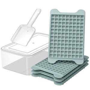 lot 10473 image: Mini Ice Cube Tray for Freezer GGUW Nugget Ice Cube Tray with Bin - Crushed Ice Tray Making 4108 PCS Icecube - Easy Release Iced Maker Trays