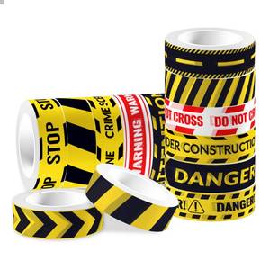 lot 10486 image: MOZUI 12 Pcs Construction Washi Tape Set Construction Patterned Masking Tape Architectural Slogans Pattern Decorative Paper Sticker for Scrapbook DIY, Planner, Craft Gift Wrapping Handbook Sticker