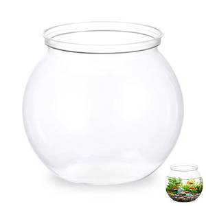 lot 10488 image: Mini Plastic Fish Bowl 27 oz Decorative Small Fishbowl, Aquarium Fish Bowls Unbreakable Heavy Duty Bowl for Centerpiece Vases, Party Decorations, Pack of 1