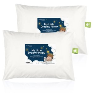 lot 11876 image: 2pk Toddler Pillow - Soft Organic Cotton Toddler Pillows for Sleeping - 13X18 Small Pillow for Kids
