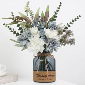 lot 11894 image: Leftover Faux Flowers in Vase,Artificial Flowers in Vase,Table Centerpieces for Dining Room,Flower Centerpieces for Tables,Fake Flowers in Vase,Kitchen Table Decor,Coffee Table Decor�