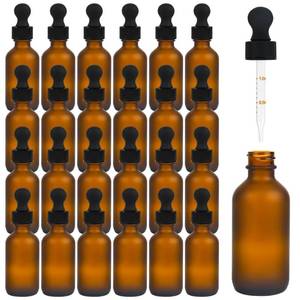 lot 11896 image: ZBCCEOB 24 Pack Frosted Amber Dropper Bottles, 2oz60ml Glass Tincture Bottles with Measured Eye Dropper, Leak Proof Travel Bottles for Essential OilsChemistry Lab ChemicalsColognes and Perfumes