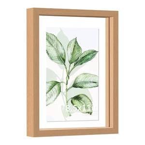 lot 11898 image: CORE ART 8.5x11 Floating Picture Frame,Double Plexglass Floating Frame for 5x7,4x6 Pictures,Wall or Tabletop Display,Nature Wood