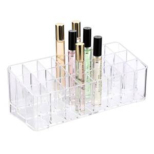 lot 11907 image: ELLDOO Rollerball Perfume Organizer, 24 Spaces Clear Acrylic Perfume Storage Holder Beauty Scent Holder, Makeup Lipgloss Lipstick Display Case