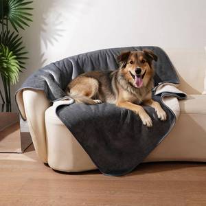 lot 11934 image: Sunheir Waterproof Blanket for Bed and Couch, Reversible Soft Sherpa Fleece Flannel Throw 50X60in, Leakproof Spill-Proof Dog Pet Blanket, Furniture and Sofa Protector, Camping, Travel, Greyin