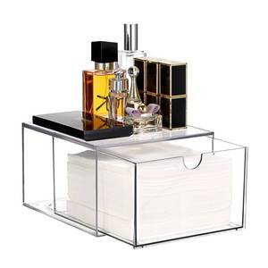 lot 11970 image: Sumnacon Disposable Face Towel Holder for Bathroom Vanity, Clear Plastic Facial Towels Holder Container with Drawer Storage, Face Towels Case Organizer Compatible with Clean Skin Cluub Towel