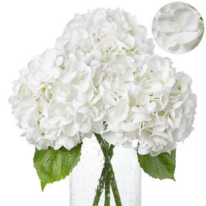 lot 11973 image: Veryhome White Hydrangea Artificial Flowers - 3Pcs 22.44In Large Faux Hydrangea Flowers, Latex Real Touch Flowers Fake Hydrangeas for Home Decor Wedding Party Centerpieces Floral Arrangements