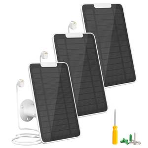 lot 11981 image: Premium Solar Panel for Google Nest Camera, 5W Camera Solar Panel Power for Google Nest Cam Outdoor and Indoor (Battery Version), Special Made for Google Nest Cam, IP65 Waterproof, w 13ft Cable, 3 Pack