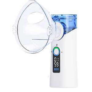 lot 12014 image: Portable Nebulizer for Adults and Kids, Handheld Nebulizer with LED Display, Auto-Cleaning Function, Quiet USB Rechargeable Nebulizer for Home and Travel OTC Blue Inhaler Spacer