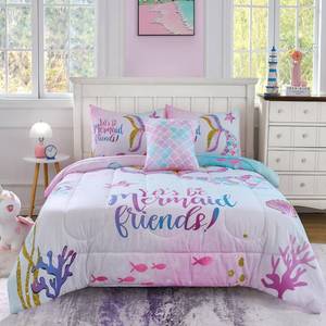 lot 12034 image: Cokouchyi Twin Size Comforter Set for Girls, 5-Piece Bed in a Bag, 3D Colorful Mermaid Bedding Comforter Sheet Set, Ultra Soft and Fluffy, Mermaid