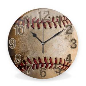 lot 12050 image: ACOZUHSE Silent Non-Ticking Sport Theme Wall Clocks, Vintage Baseball Wall Clock, Battery Operated 9.8x9.8in Round Wall Clock for Home Decor Boy Room Living Room School Birthday Giftin