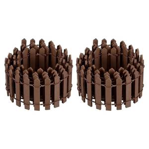 lot 12054 image: M METERXITY 2-Pack Miniature Fairy Garden Fence, 35 Inch 90x5cm Wooden DIY Small Wood Decorative Picket Fence for DollhouseCraftsDiorama Project, Micro Landscape Ornaments Brown