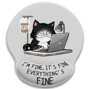 lot 12082 image: LIMKRIAN Cat Ergonomic Mouse Pad with Wrist Rest, Gaming Mouse Pad with Wrist Support, Funny Mouse Pads for Desk, Computer Mousepad with Non-Slip Pain Relief PU Base, Cute Office Desk Accessories