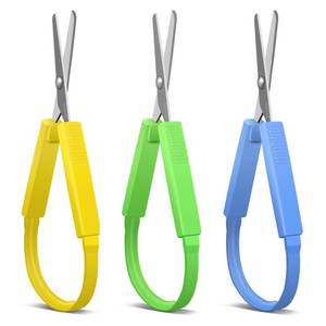lot 12088 image: Sokoweii Loop Scissors, Adaptive Design, Preschool Training, Mini Squeeze Scissors, Lefty Support, (3Pcs)  (Missing One)