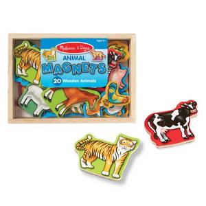 lot 12094 image: Melissa and Doug Wooden Animal Magnets Set (20 Pieces) � Farm, Zoo and Pet Fridge Magnets in Storage Box � Montessori Preschool Learning Toys for Toddlers and Kids Ages 2 - FSC-Certified