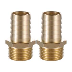 lot 12108 image: Brass Hose Barb Fitting 34 Hose Barb to 34in NPT Male, Air Hose Barb Fitting Adapter, For Water, Fuel, Home Brew Pipe Fittings, Pack of 2 (Missing One) in