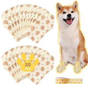 lot 12139 image: Disposable Dog Booties 20PCS with Medical-Grade Adjustable Bandage, Waterproof Breathable Paw Protectors and Foot Wrap Covers for Outdoor Walking, Pet Wound Care, Recovery and Prevent Licking (Medium)