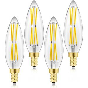 lot 12151 image: LVYE E12 Candelabra Light Bulbs 8W,Equal 100 Watt Dimmable Led Bulbs,4000K Daylight Led Candle Bulb,Chandelier Light Bulbs 4.85In,850lm,4-Pack