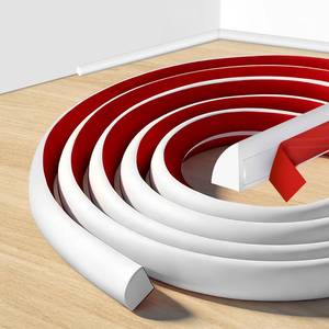 lot 12167 image: Flexible Quarter Round Molding 40 FT, Self-Adhesive Rubber Quarter Round Trim 12 D, Peel and Stick Bendable Edge Molding for Floor, Wall, Countertop, Bathroom, Kitchen, Whitein