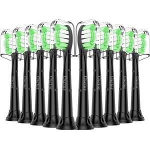 lot 12228 image: Osctor Fit for Sonicare Replacement Heads, Toothbrush Replacement Brush Heads Compatible with Philips Sonicare Click on Electric Toothbrush, 10 Pack, Black
