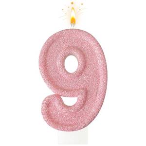 lot 12246 image: laackys Pink Birthday Candles, Romantic Cake Pink Number Candles Numbers Shape Suitable for Birthday Parties, Anniversary Cake Decoration(9)