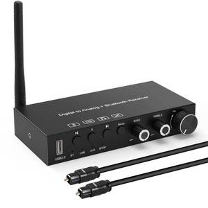 lot 12251 image: USB 192KHz DAC Digital to Analog Converter with Headphone Amplifier Built-in Bluetooth V5.0 Receiver Music Player Volume Adjustable Digital SPDIF TOSLINK to Stereo LR and 3.5mm Jack