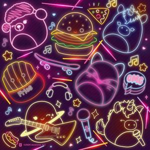 lot 12258 image: Buffalo Games - Glow in The Dark - Squishmallow Neon Lights - 100 Piece Jigsaw Puzzle