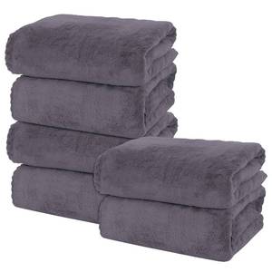 lot 12259 image: MOONQUEEN 6 Pack Premium Bath Towel Set - Quick Drying - Microfiber Coral Velvet Highly Absorbent Towels - Multipurpose Use as Bath Fitness, Bathroom, Shower, Sports, Yoga Towel (Dark Grey)