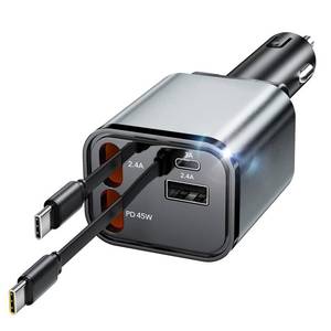 lot 12272 image: 84W Upgraded Retractable Car Charger Adapter for iPhone 17,4 in 1 Fast Charging Car Phone Charger,USB C Car Truck Accessories,Road Trip Essentials Gift for Men for iPhone 171615,Galaxy S26,Pixel 10