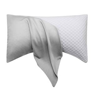 lot 12273 image: Curved Crescent Cooling Side Sleeper Pillow Cases - Rayon Derived from Bamboo Pillowcase Cover Queen Size 1 Piece, 20  30 inches Light Grey