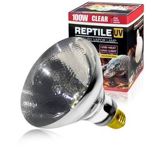 lot 12285 image: LUCKY HERP 100 Watt UVAUVB Full Spectrum Vapor Heat Lamp Bulb, High Intensity Self-Ballasted Heat Basking LampBulbLight for Reptile and Amphibian, Sun Lamp for Bearded Dragon Lizard Turtle(Clear)