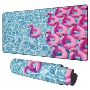 lot 12291 image: NITAHHHY Gaming Desk Pad Large Extra Length Pink Flamingos Mouse Pad Keyboard Laptop Non-Slip Waterproof with Rubber Base Thick Stitched Edge Mouse Mat for Office Home 35.4 x 15.7 Inches