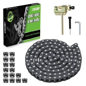 lot 12296 image: XIKOBY T8F Chain 116 Link Compatible with SYX Moto SSR X-pro MotoTec X-treme Apollo 50cc Dirt Bike 47cc 49cc 2 Stroke Pocket Pit Bike Mini Chopper Scooter ATV Quad 4 Wheeler Parts with Chain Breaker