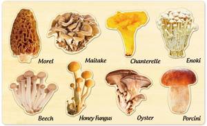 lot 12314 image: MoinKidz Jumbo Wooden Mushroom Puzzle, Fall Jigsaw Puzzles for Kids Ages 3-5, Montessori Preschool Puzzles for Toddlers, Educational Learning STEM Toys