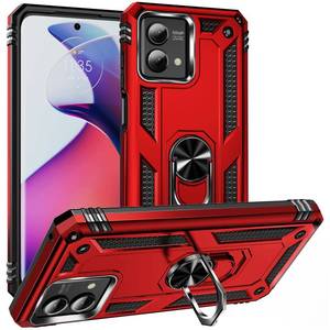 lot 12329 image: Military Grade Drop Impact for Motorola Moto G Stylus 5G 2023 Case 360 Metal Rotating Ring Kickstand Holder Armor Heavy Duty Shockproof Case for Moto G Stylus 5G 2023 Phone Case (Red)