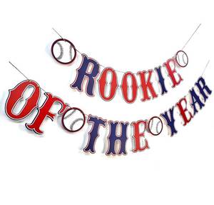 lot 12331 image: Rookie of the Year Banner,First Birthday Decoration,Baseball 1st Birthday Party Decorations