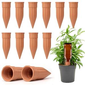 lot 13259 image: TKSCUSR 12 Pcs Self Watering Spikes Small Terracotta Plant Watering Stakes Devices Vacation Self-Watering Stakes for IndoorOutdoor Plants