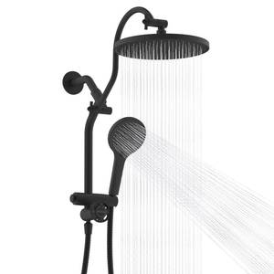 lot 13282 image: Hibbent Upgraded cUPC Certified Self-cleaning Shower Head Combo, High Pressure 10ftft Rain Showerhead with 3-Spray Handheld, All Metal Arm with Easy Reach 4-way Diverter, 71 Hose and Holder, Matte Blackin