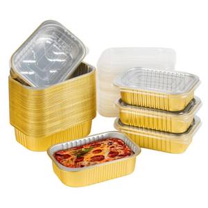 lot 13284 image: JARDLITE 40 Pack 1.5 LB 7.25in1.8in Small Aluminum Pans with Lids Heavy Duty - 24oz Tin Foil Food Containers with Lids, Disposable Tin Foil Pans with Lids for Baking, Meal Prep, Freezer and Takeoutin